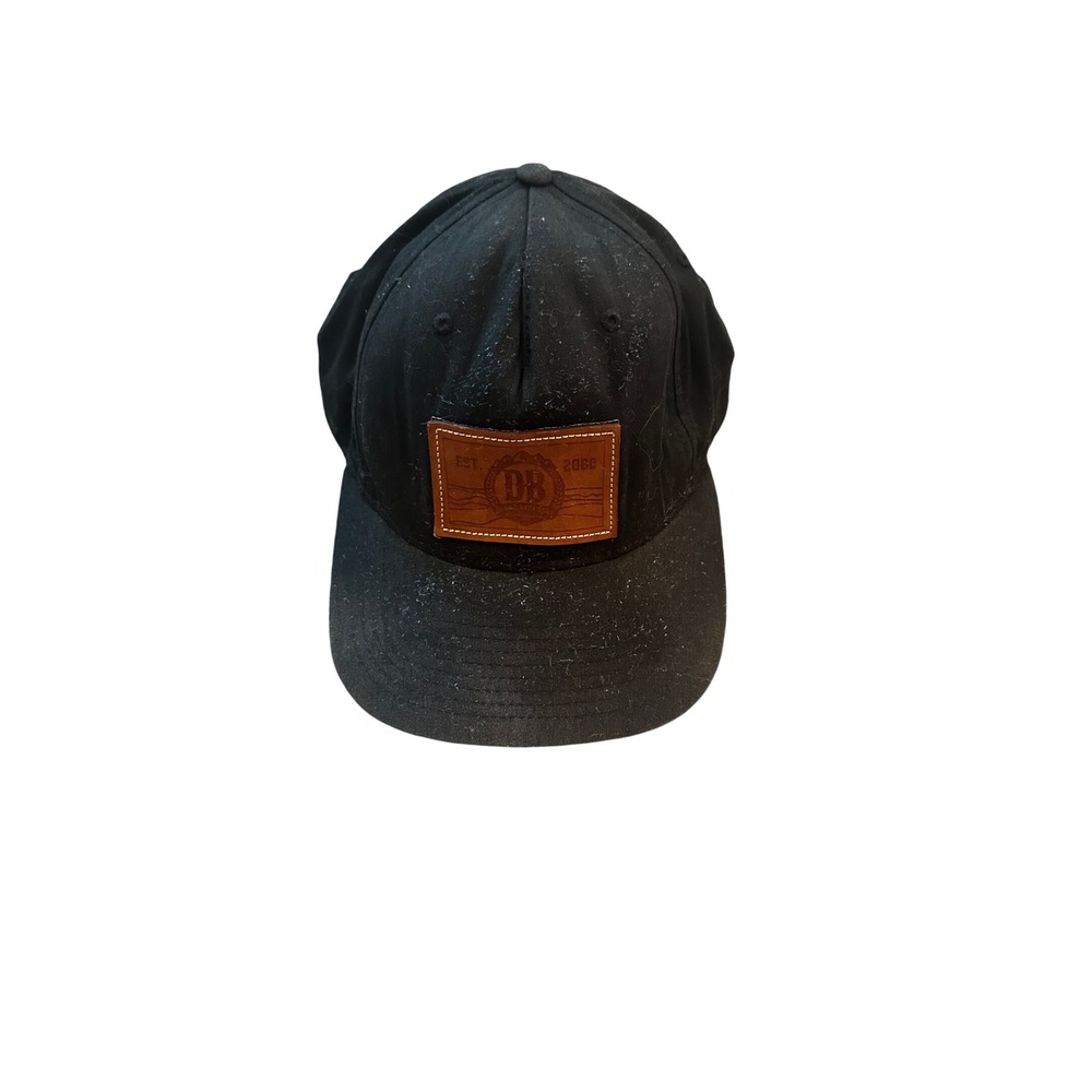 Richardson Style 255 Black Snapback Hat Devils Backbone Leather Patch Brim Cap